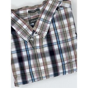 Eddie Bauer Button-Up Shirt Adult Mens XLT Multicolor Plaid Long Sleeve